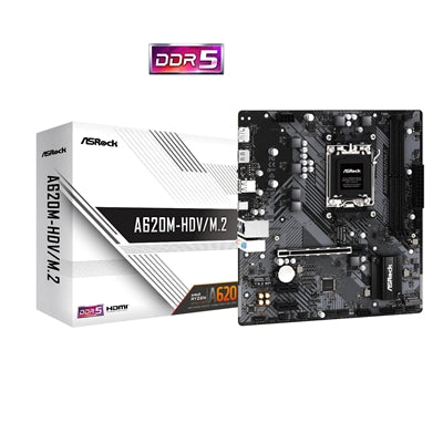 ASRock A620M-HDV/M.2 AM5 DDR5 Micro-ATX Motherboard PCIe 4.0 ASRock A620M-HDV/M.2 AM5 DDR5 Micro-ATX Motherboard PCIe 4.0